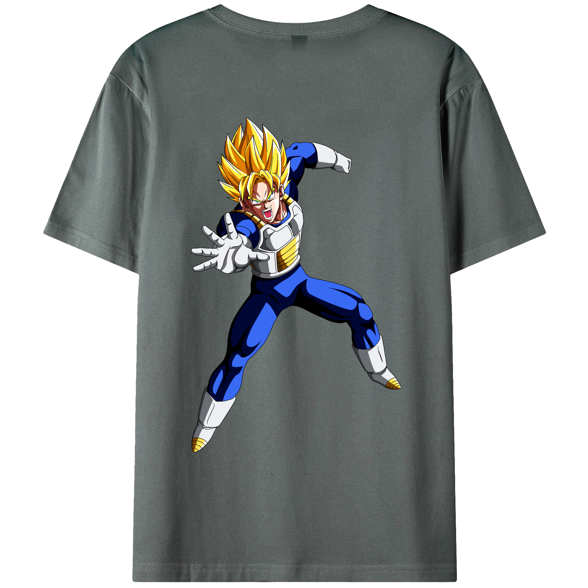 （画像用） ドラゴンボール ベジータ四世（Bejīta Yonsei）DRAGON BALL Vegeta IV 綿100％ メンズ半袖Tシャツ（バックプリント） 通気性